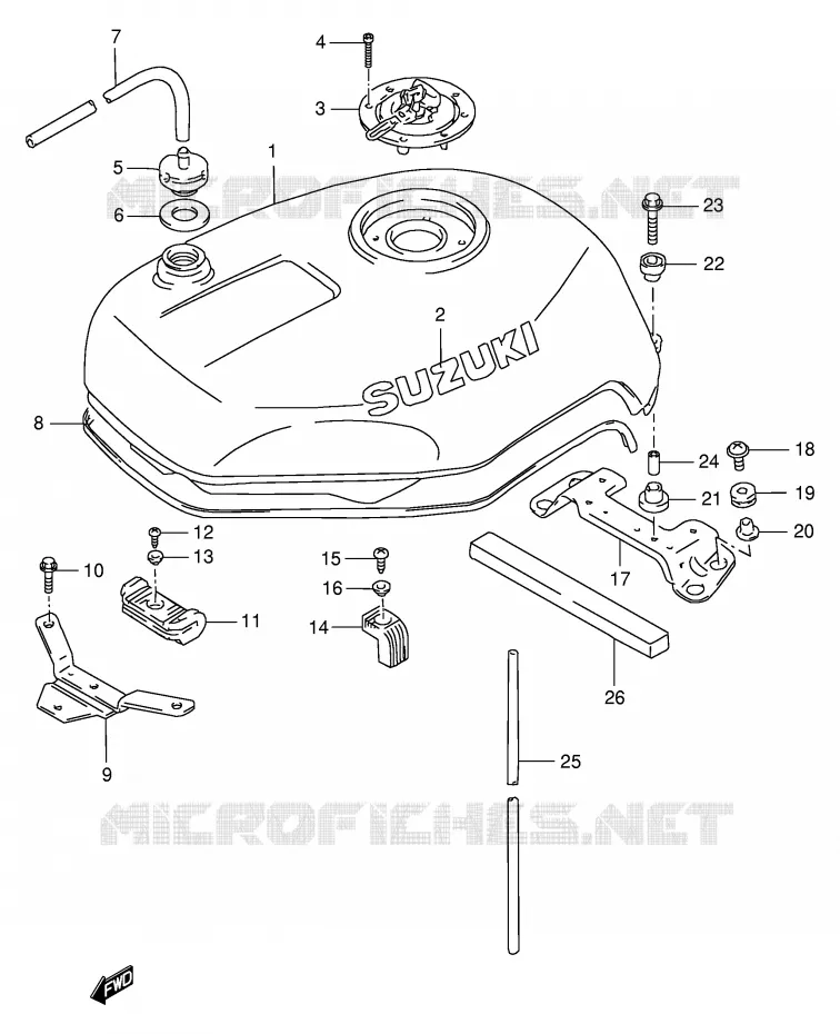 RESERVOIR D'ESSENCE (MODELE R) Suzuki MOTO 1100 GSX-R 1993  GSX-R1100WP(E2)