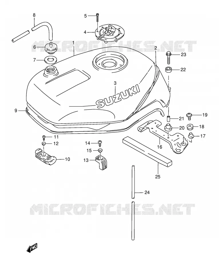 RESERVOIR D'ESSENCE (MODELE S) Suzuki MOTO 1100 GSX-R 1993  GSX-R1100WP(E2)