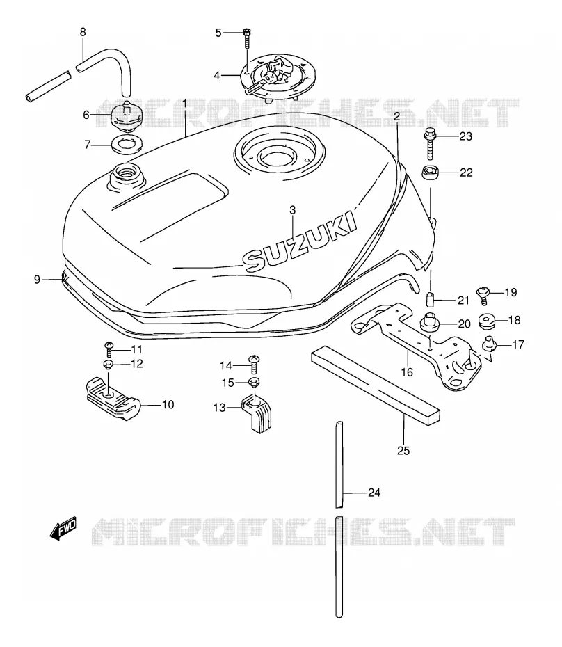 RESERVOIR D'ESSENCE (MODELE S) Suzuki MOTO 1100 GSX-R 1998  GSX-R1100WW(E28)