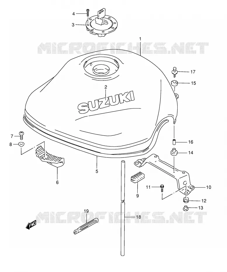 RESERVOIR D'ESSENCE (MODELE T/V) Suzuki MOTO 1200 BANDIT 1999  GSF1200SX(E28)
