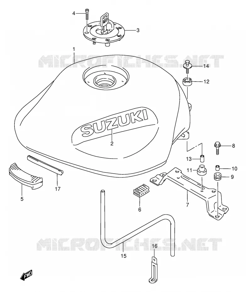 RESERVOIR D'ESSENCE (MODELE V/W/X) Suzuki MOTO 600 BANDIT 1998  GSF600SW(E2)