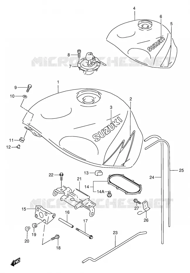 RESERVOIR D'ESSENCE (MODELE W) Suzuki MOTO 750 GSX-R 1998  GSX-R750W(E2)