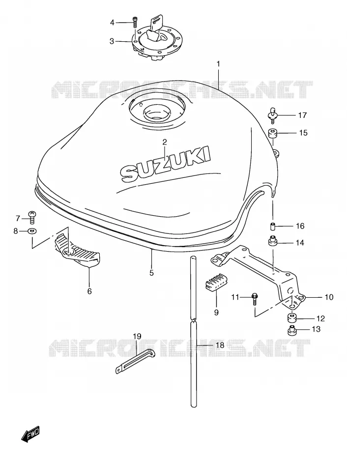 RESERVOIR D'ESSENCE (MODELE W/X) Suzuki MOTO 1200 BANDIT 2000  GSF1200SY(E2)