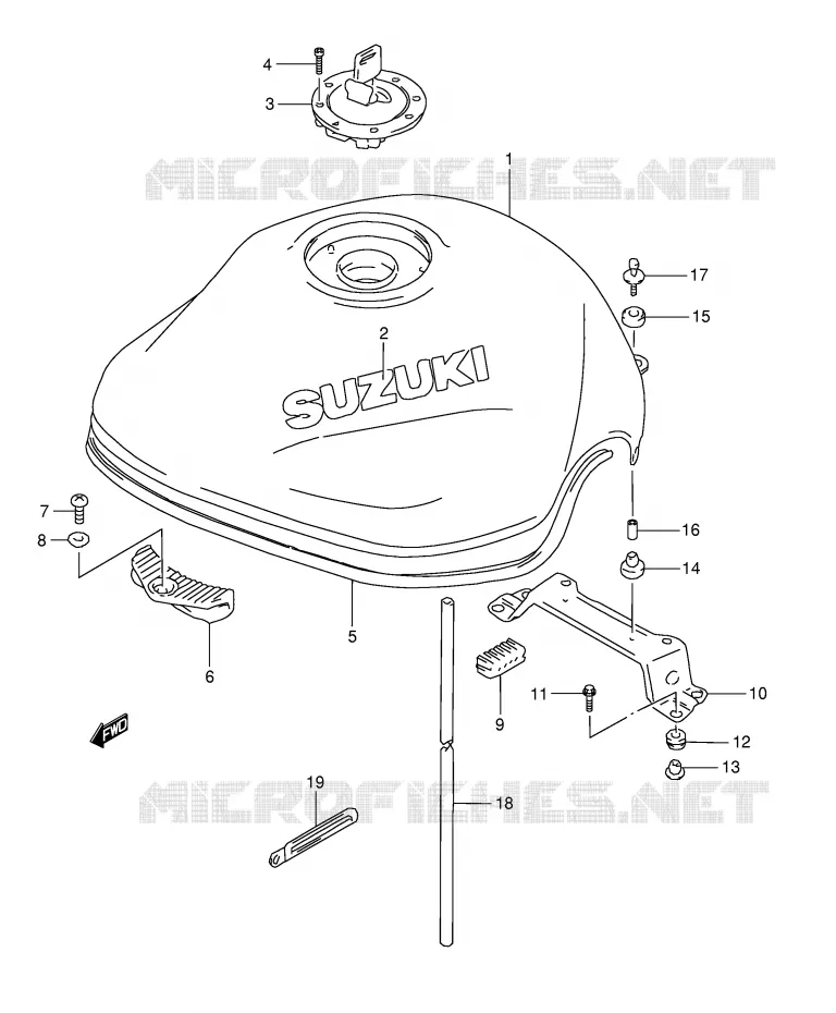 RESERVOIR D'ESSENCE (MODELE W/X) Suzuki MOTO 1200 BANDIT 2000  GSF1200SY(E28)