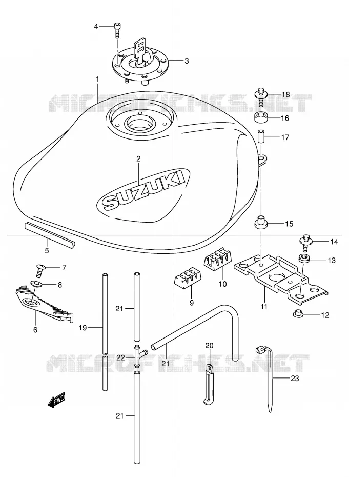RESERVOIR D'ESSENCE (MODELE Y/K1) Suzuki MOTO 600 BANDIT 2001  GSF600K1(E2)