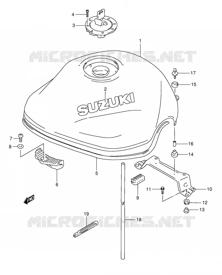 RESERVOIR D'ESSENCE (MODELE Y) Suzuki MOTO 1200 BANDIT 1996  GSF1200ST(E28)