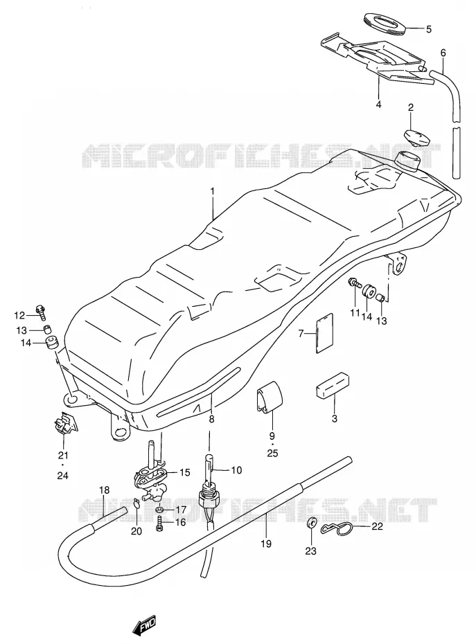RESERVOIR D'ESSENCE Suzuki MOTO 250 GSX 1993  GSX250FP(E24)