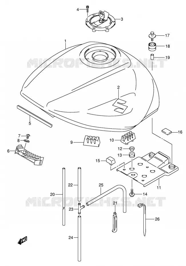 RESERVOIR D'ESSENCE Suzuki MOTO 650 BANDIT 2006  GSF650SAK6(E2)