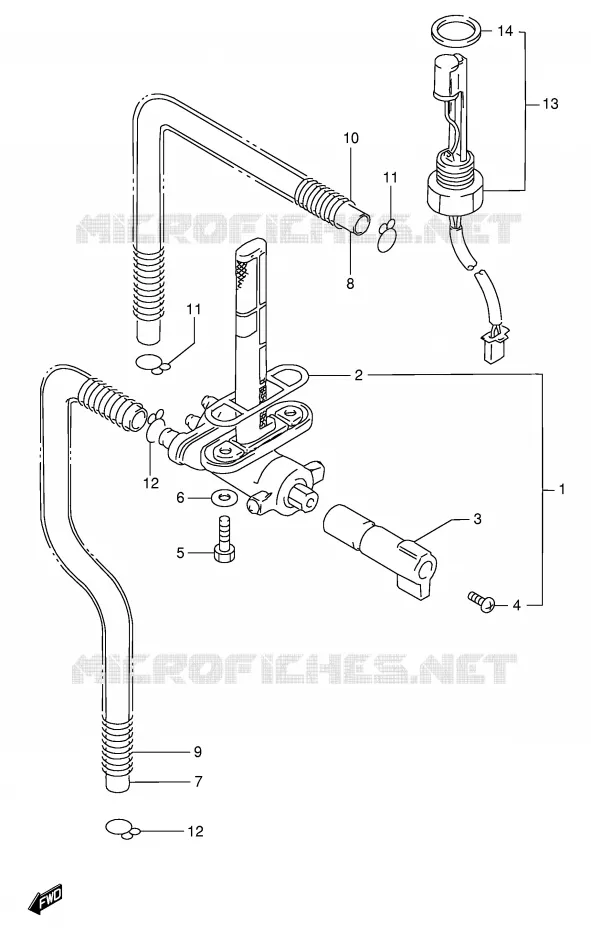 ROBINET D'ESSENCE (MODELE T/V/W) Suzuki MOTO 1100 GSX-R 1995  GSX-R1100WS(E2)