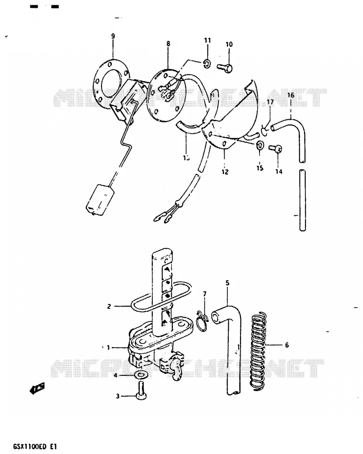 ROBINET D'ESSENCE Suzuki MOTO 1100 GSX-E 1983  GSX1100EXD(Z/D)