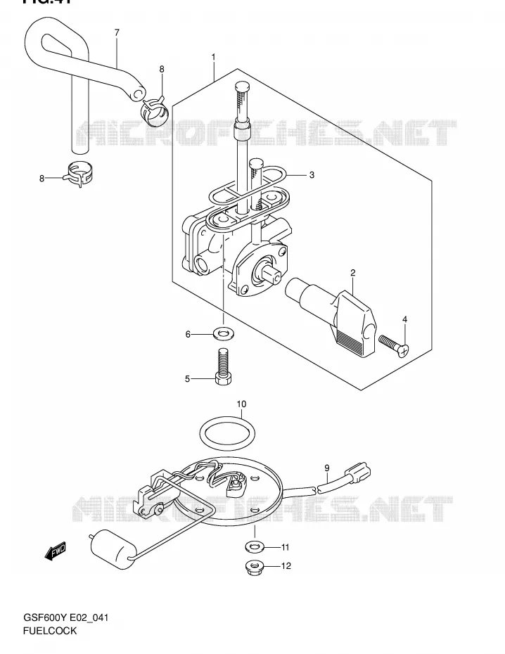 ROBINET D'ESSENCE Suzuki MOTO 600 BANDIT 2002  GSF600SUK2(E2)