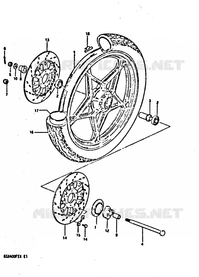 ROUE AVANT Suzuki MOTO 400 GSX 1981  GSX400FEX