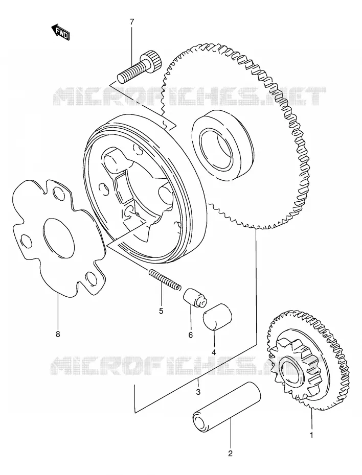 ROUE LIBRE DE DEMARREUR Suzuki MOTO 250 GSX 1992  GSX250FN(E24)