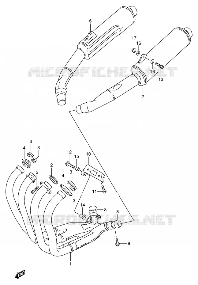 SILENCIEUX (MODELE P/R) Suzuki MOTO 1100 GSX-R 1997  GSX-R1100WV(E2)