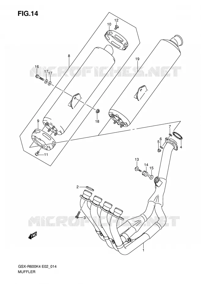 SILENCIEUX Suzuki MOTO 600 GSX-R 2004  GSX-R600U2K4(E2)