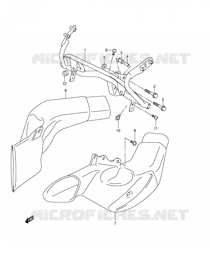SUPPORT CARENAGE AVANT Suzuki MOTO 1300 HAYABUSA 2007  GSX1300RU2ZK7(E2)