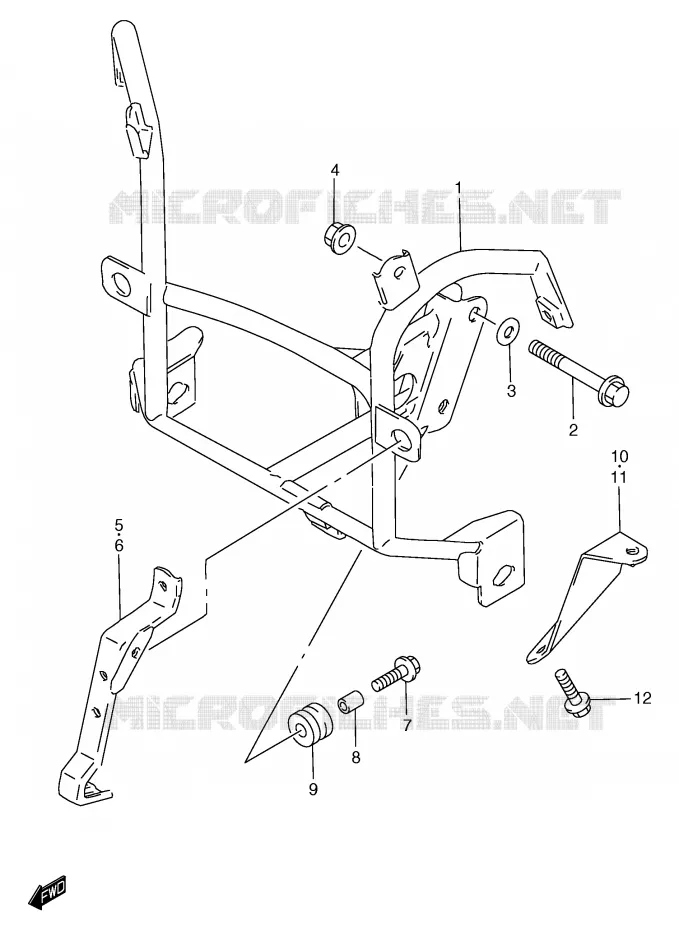 SUPPORT CARENAGE TETE DE FOURCHE (ARAIGNEE) (GSF1200ST/SV/SAV/SW/SAW/SX/SAX/SY/SAY) Suzuki MOTO 1200 BANDIT 1996  GSF1200ST(E2)