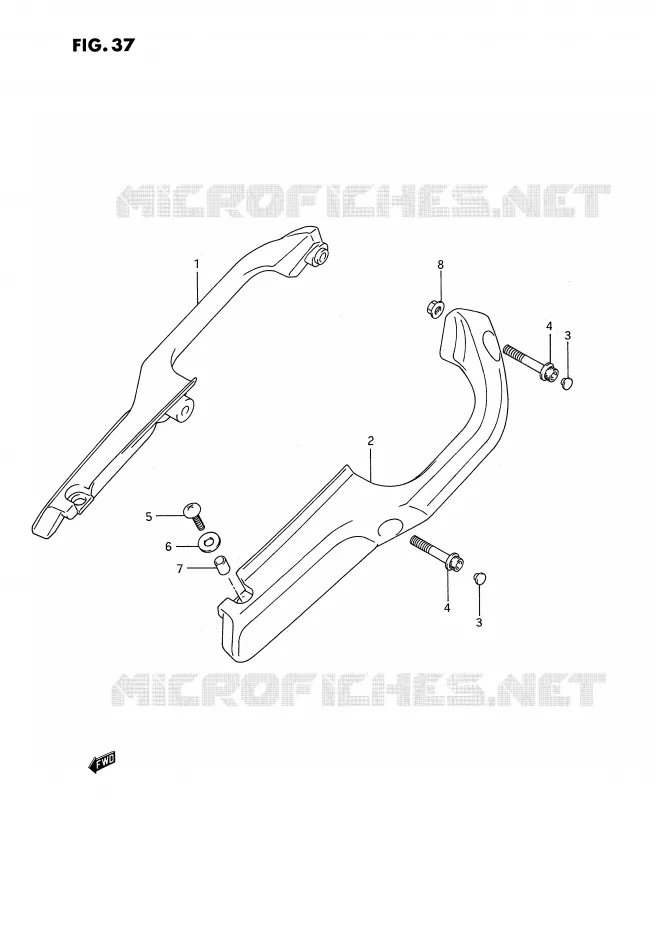 SUPPORT DOSSERET Suzuki MOTO 1100 GSX-F 1993  GSX1100FP(E2)