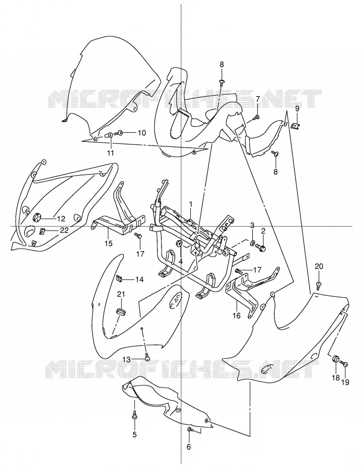 SUPPORTS / FIXATIONS CARENAGES (CAPUCHON / CACHE) Suzuki MOTO 600 BANDIT 2004  GSF600UK4(E2)