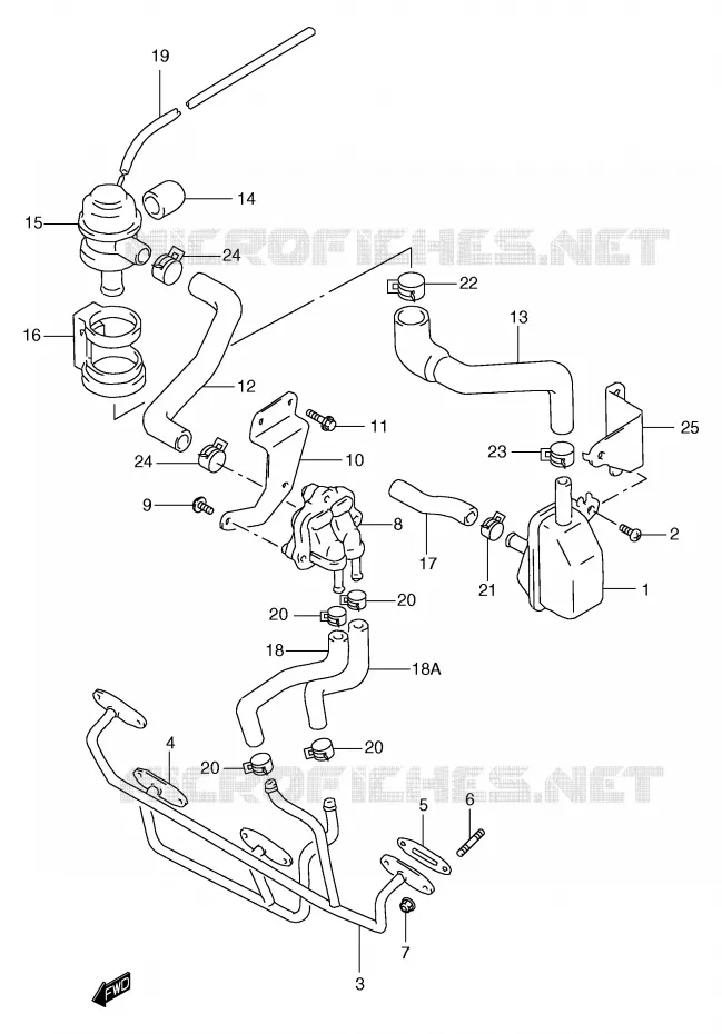 SYSTÈME DE RECYCLAGE GAZ D'ECHAPPEMENT (GSF1200W/X/Y E18) Suzuki MOTO 1200 BANDIT 2000  GSF1200Y(E2)