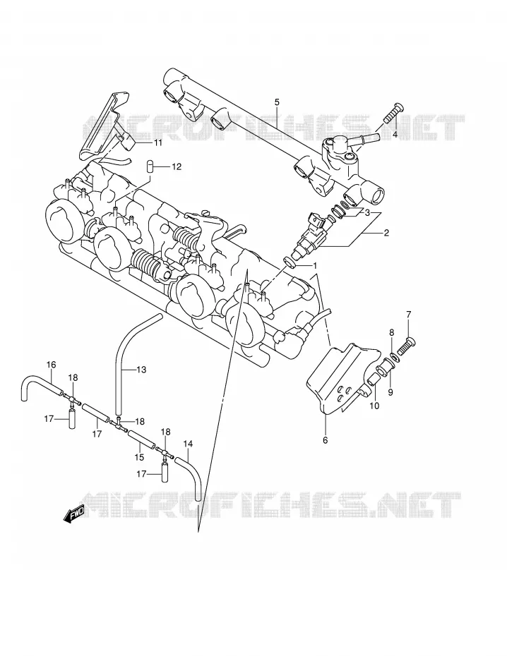SYSTÈME D'INJECTION (MODELE K3/K4/K5) Suzuki MOTO 1400 GSX 2005  GSX1400U1K5(E2)