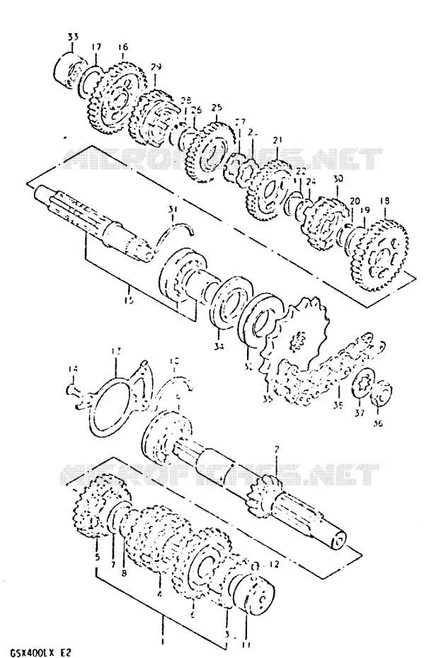 TRANSMISSION Suzuki MOTO 400 GSX 1981  GSX400LX(T/X)