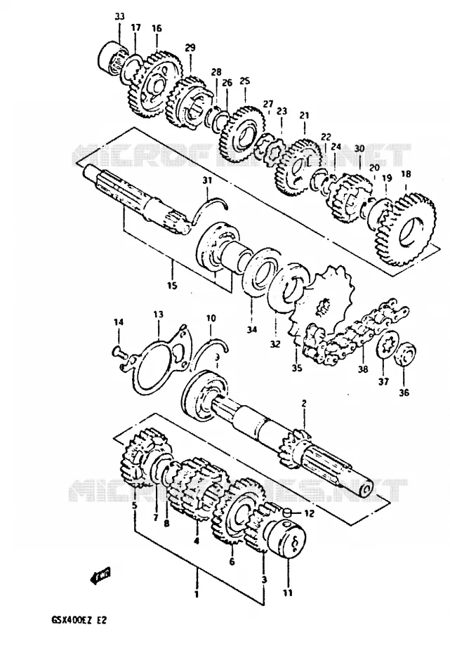 TRANSMISSION Suzuki MOTO 400 GSX 1982  GSX400SZ