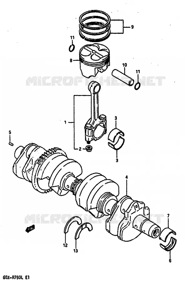 VILEBREQUIN (MODELE J/K) Suzuki MOTO 750 GSX-R 1988  GSX-R750J(J/K/L)