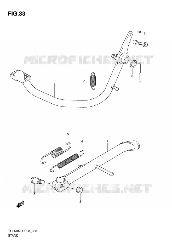 BEQUILLE Suzuki MOTO 250 TU 2011  TU250XL1(E3)