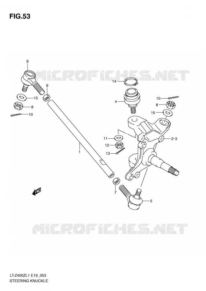 BIELLETTES DE DIRECTION - MOYEU Suzuki QUAD 400 QUADSPORT 2011  LT-Z400L1(E19)