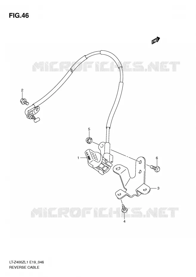 CABLE DE MARCHE ARRIERE (LT-Z400L1 E19) Suzuki QUAD 400 QUADSPORT 2011  LT-Z400L1(E19)