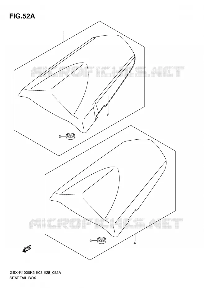 CAPOT DE SELLE (MODELE K4) Suzuki MOTO 1000 GSX-R 2003  GSX-R1000 K3 (E03,E28,E33)