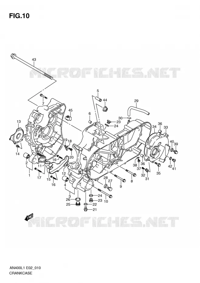 CARTERS MOTEUR (AN400ZAL1 E2) Suzuki SCOOTER 400 BURGMAN 2011  AN400AL1(E2)