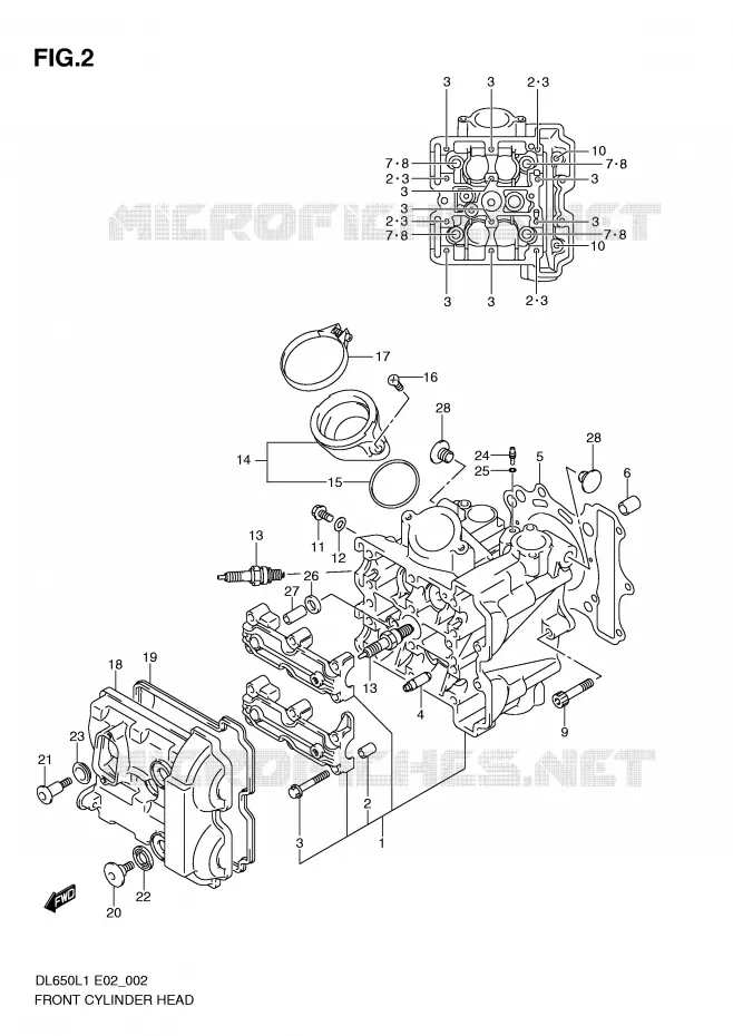 CULASSE AVANT Suzuki MOTO 650 V-STROM 2011  DL650AL1(E2)