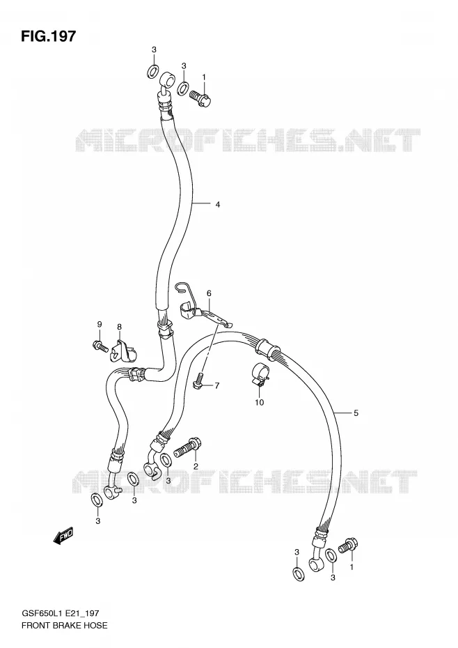 DURITE DE FREIN AVANT (GSF650L1 E21) Suzuki MOTO 650 BANDIT 2011  GSF650AL1(E21)