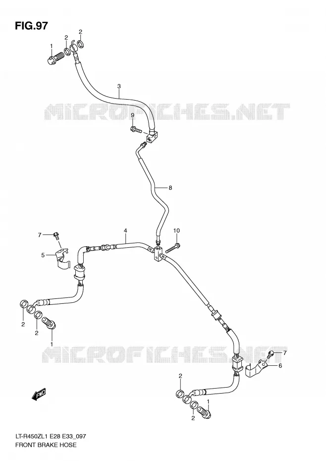 DURITE DE FREIN AVANT Suzuki QUAD 450 QUADRACER 2011  LT-R450ZL1(E28/E33)