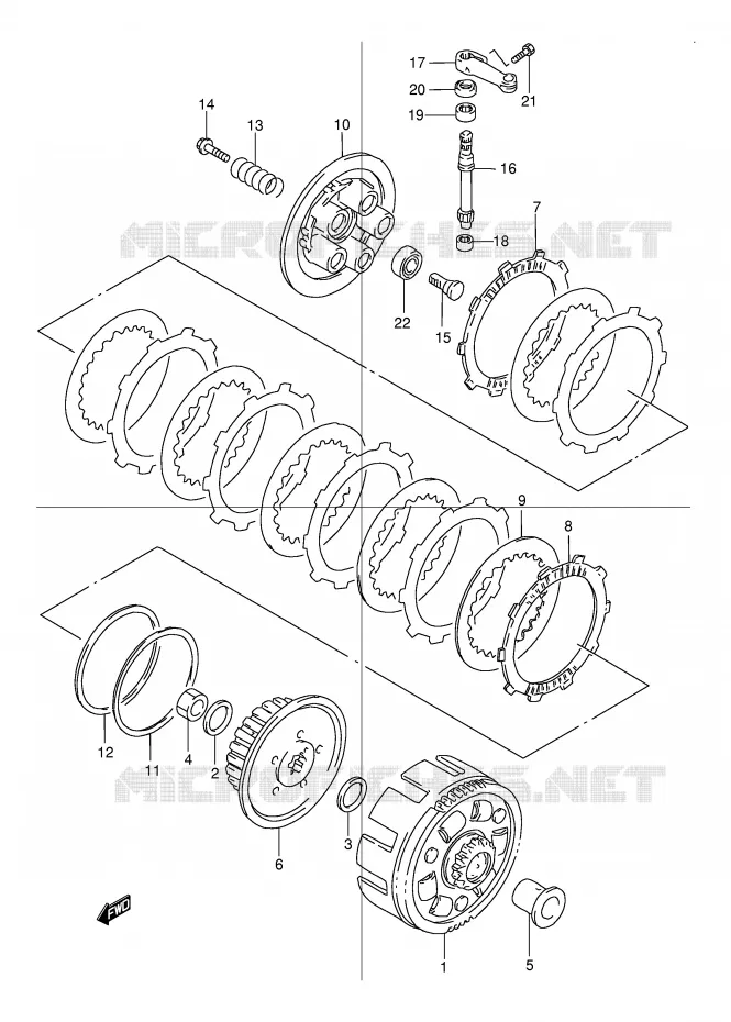 EMBRAYAGE Suzuki MOTO 250 DR 1999  DR250RX(E24)