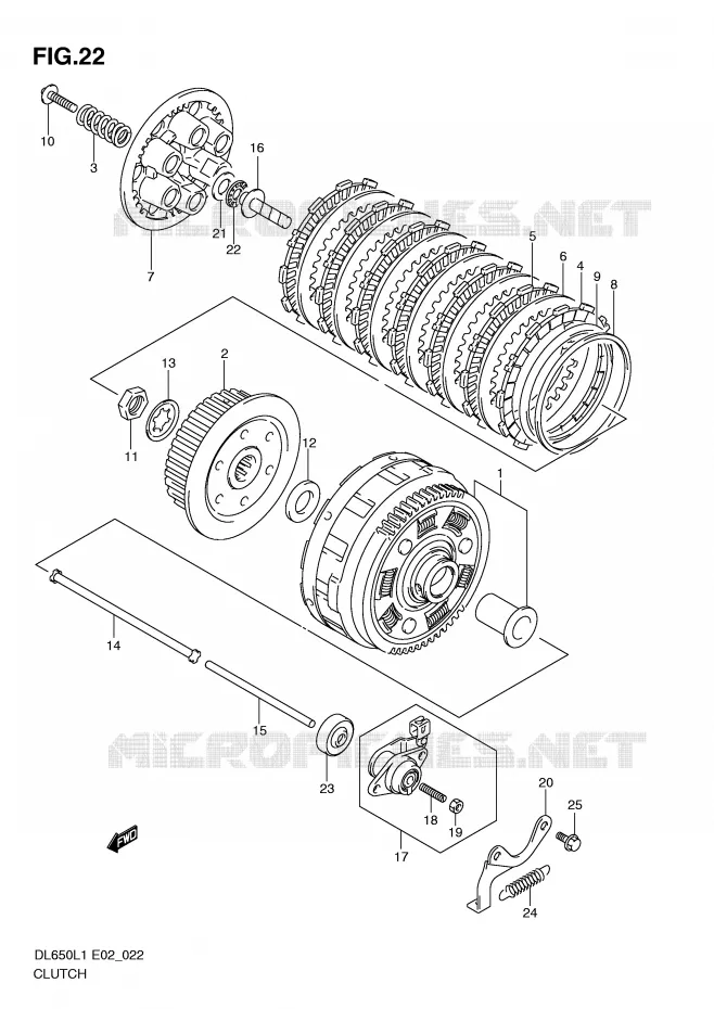 EMBRAYAGE Suzuki MOTO 650 V-STROM 2011  DL650AL1(E2)