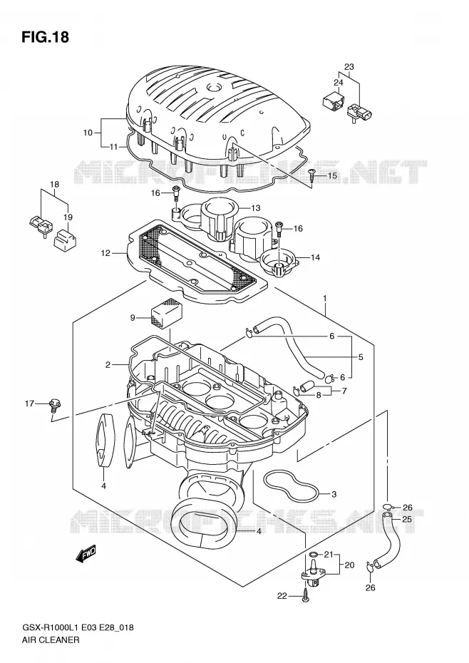 FILTRE A AIR Suzuki MOTO 1000 GSX-R 2011  GSX-R1000L1(E3/E28)