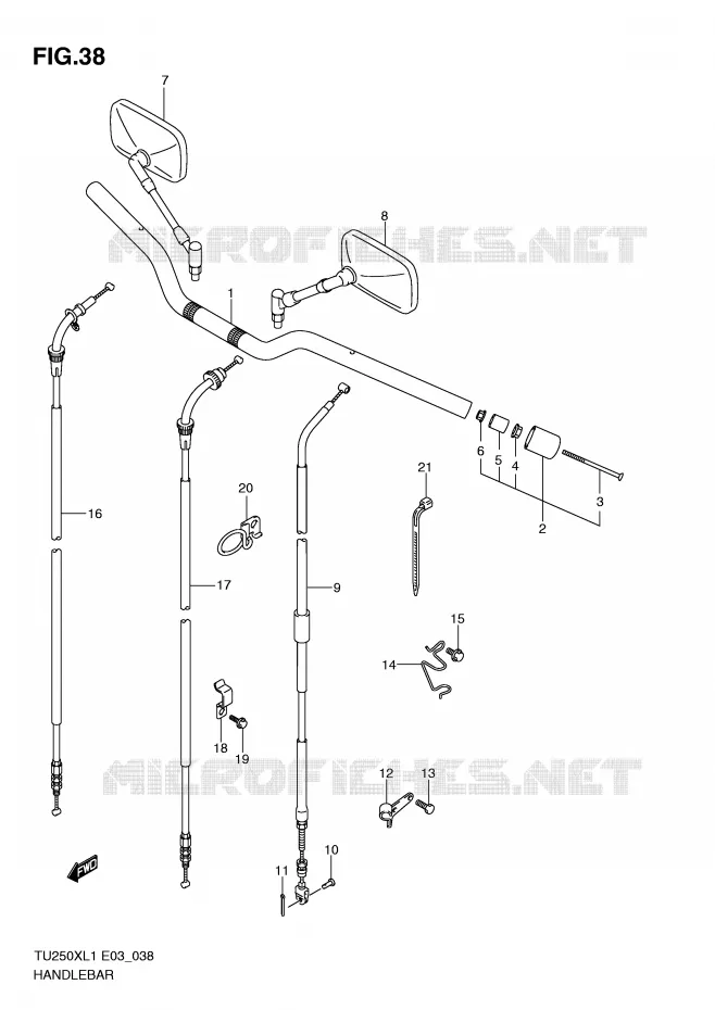 GUIDON Suzuki MOTO 250 TU 2011  TU250XL1(E3)