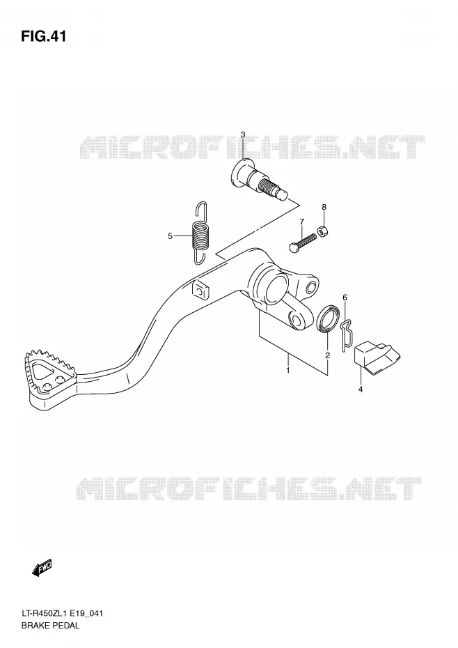 PEDALE DE FREIN Suzuki QUAD 450 QUADRACER 2011  LT-R450ZL1(E19)