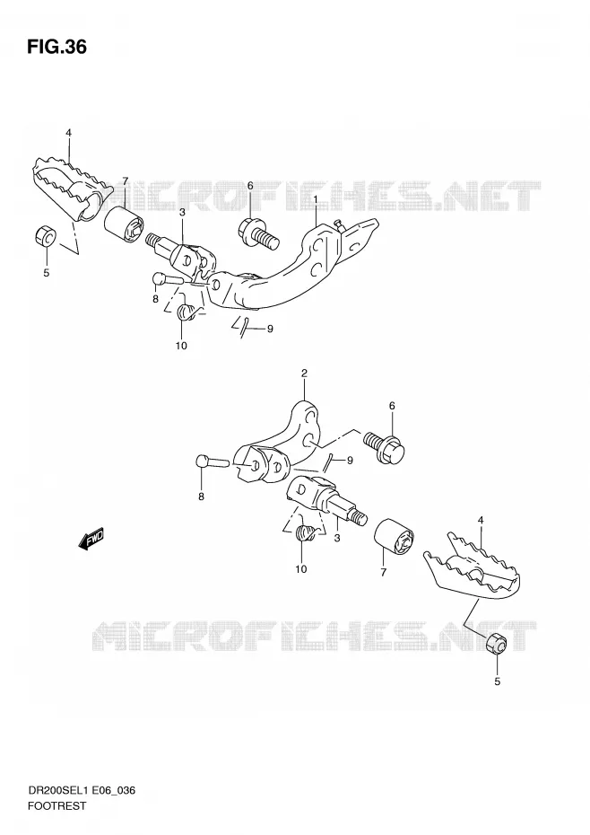 REPOSE PIEDS (DR200SEL1 E24) Suzuki MOTO 200 DR 2011  DR200SEL1(E6)