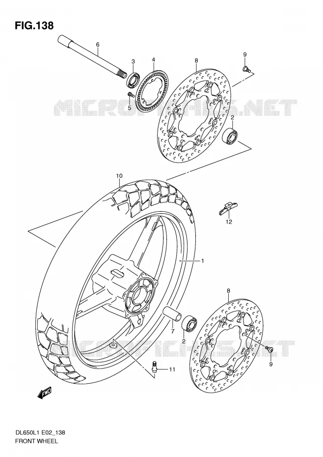 ROUE AVANT (DL650AL1 E24) Suzuki MOTO 650 V-STROM 2011  DL650AL1(E2)