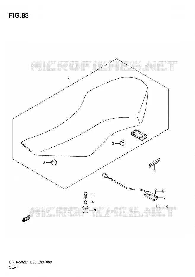 SELLE (LT-R450ZL1 E33) Suzuki QUAD 450 QUADRACER 2011  LT-R450ZL1(E28/E33)