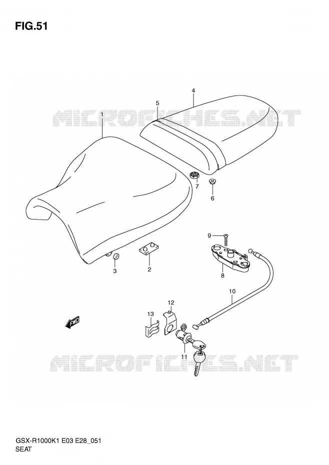 SELLE Suzuki MOTO 1000 GSX-R 2001  GSX-R1000K1(E3/E28)