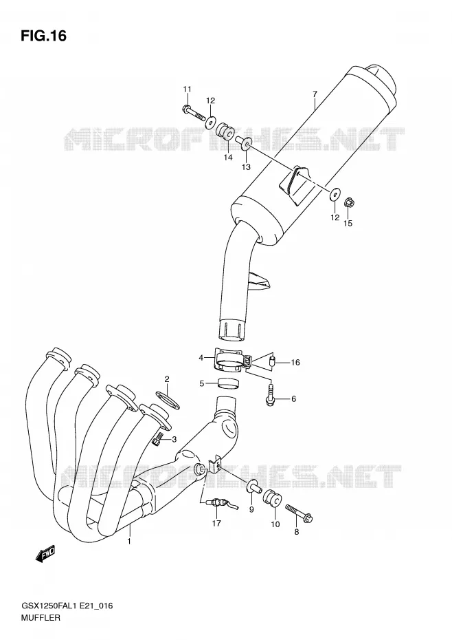 SILENCIEUX Suzuki MOTO 1250 GSX-F 2011  GSX1250FAL1(E21)