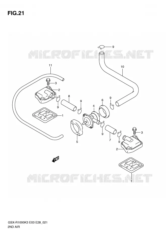 SYSTEME RECYCLAGE GAZ ECHAPPEMENT Suzuki MOTO 1000 GSX-R 2003  GSX-R1000 K3 (E03,E28,E33)