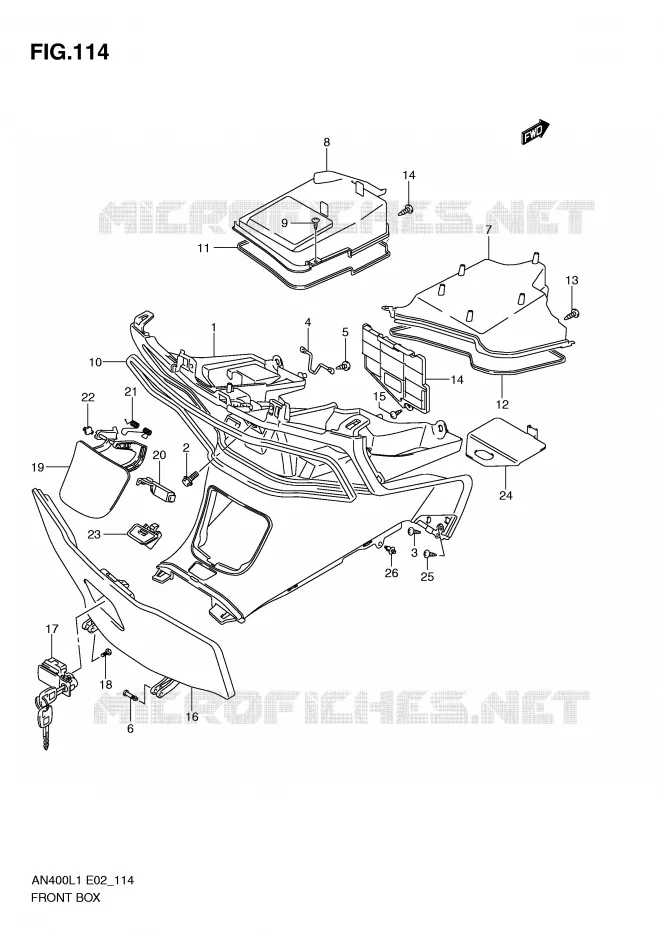 VIDE POCHE Suzuki SCOOTER 400 BURGMAN 2011  AN400L1(E2)