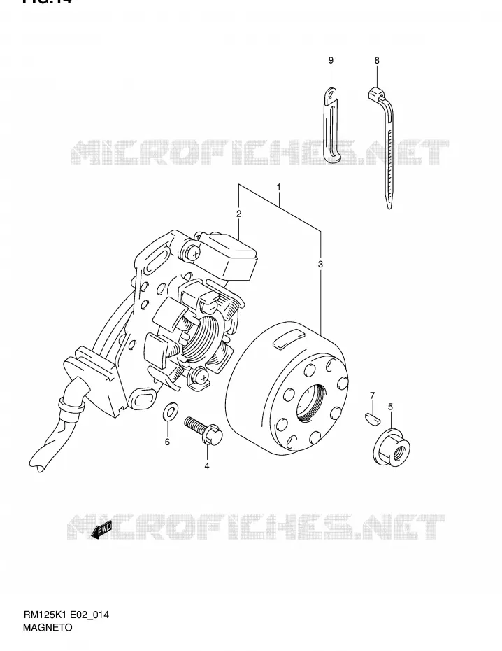 ALLUMAGE ROTOR - STATOR Suzuki MOTO 125 RM 2002  RM125 K2 (E02,E04,E24)