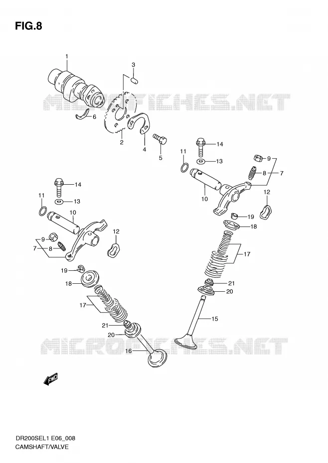 ARBRE A CAMES - SOUPAPES Suzuki MOTO 200 DR 2011  DR200SEL1(E6)